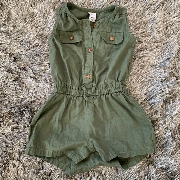 olive green romper baby
